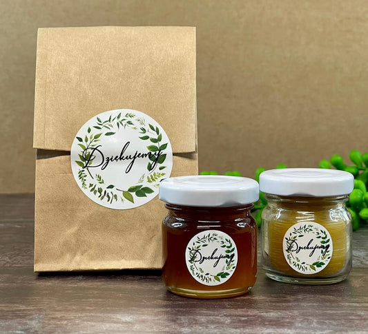 Mini świeczka i słoiczek miodu – naturalny prezent dla gości od Apimel 🐝🎁 - Apimel
