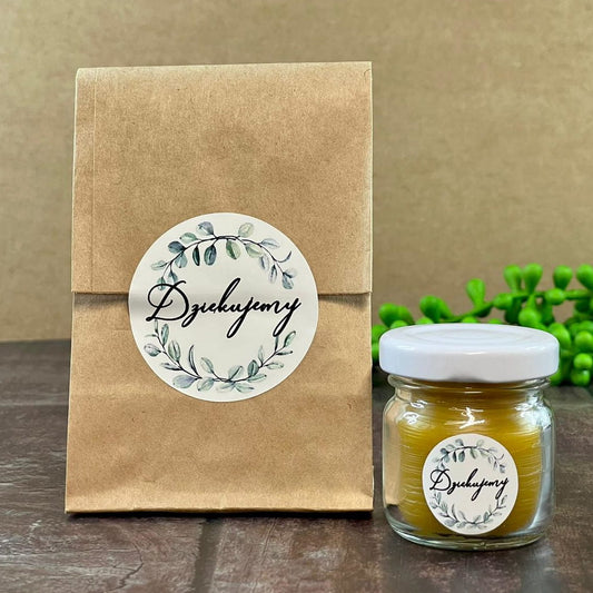 Mini świeczka z wosku pszczelego w kraft torebce